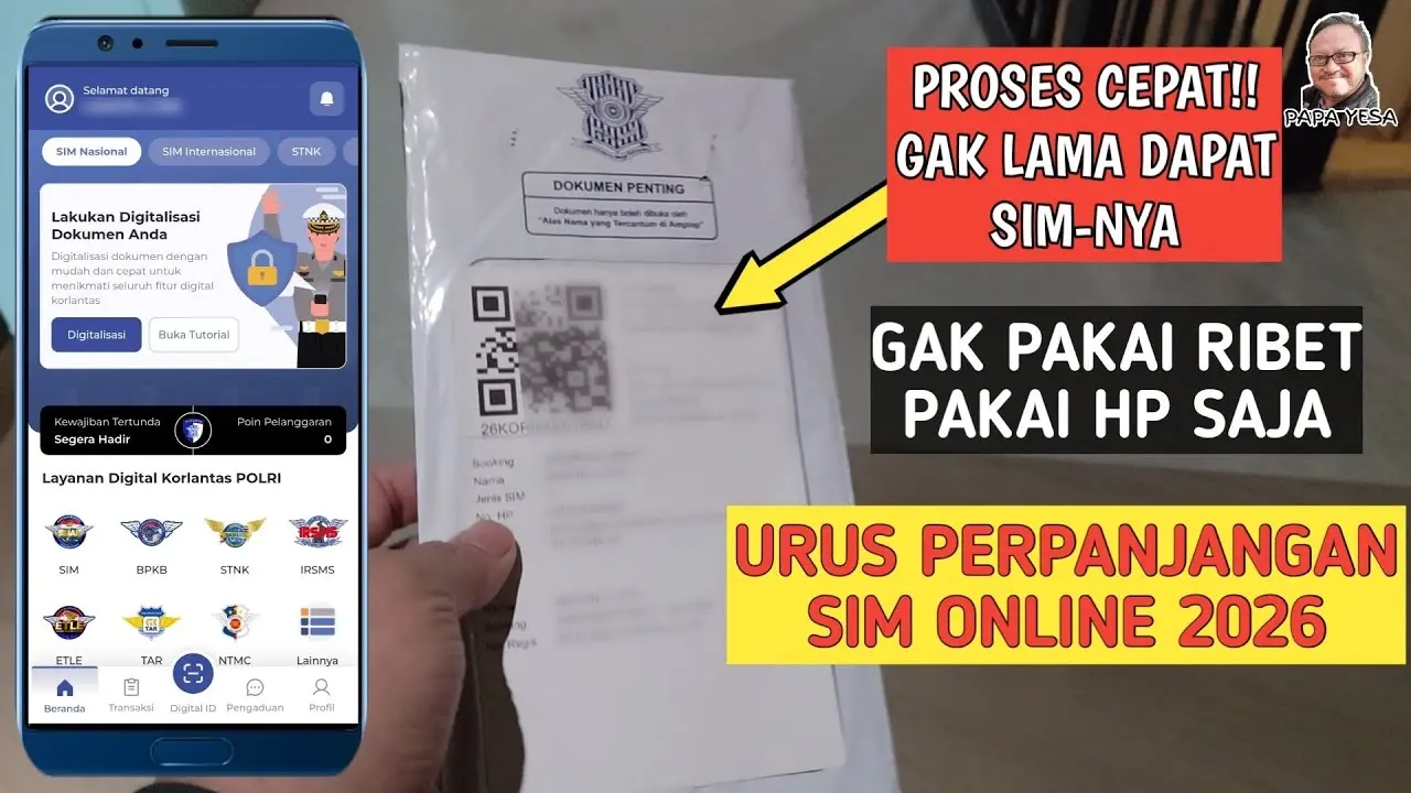 Cara Perpanjang SIM Online 2026 Lewat HP Beserta Biaya & Syaratnya